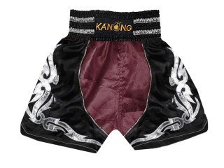 Shorts de Boxeo Kanong : KNBSH-202-Rojo marrón-Negro